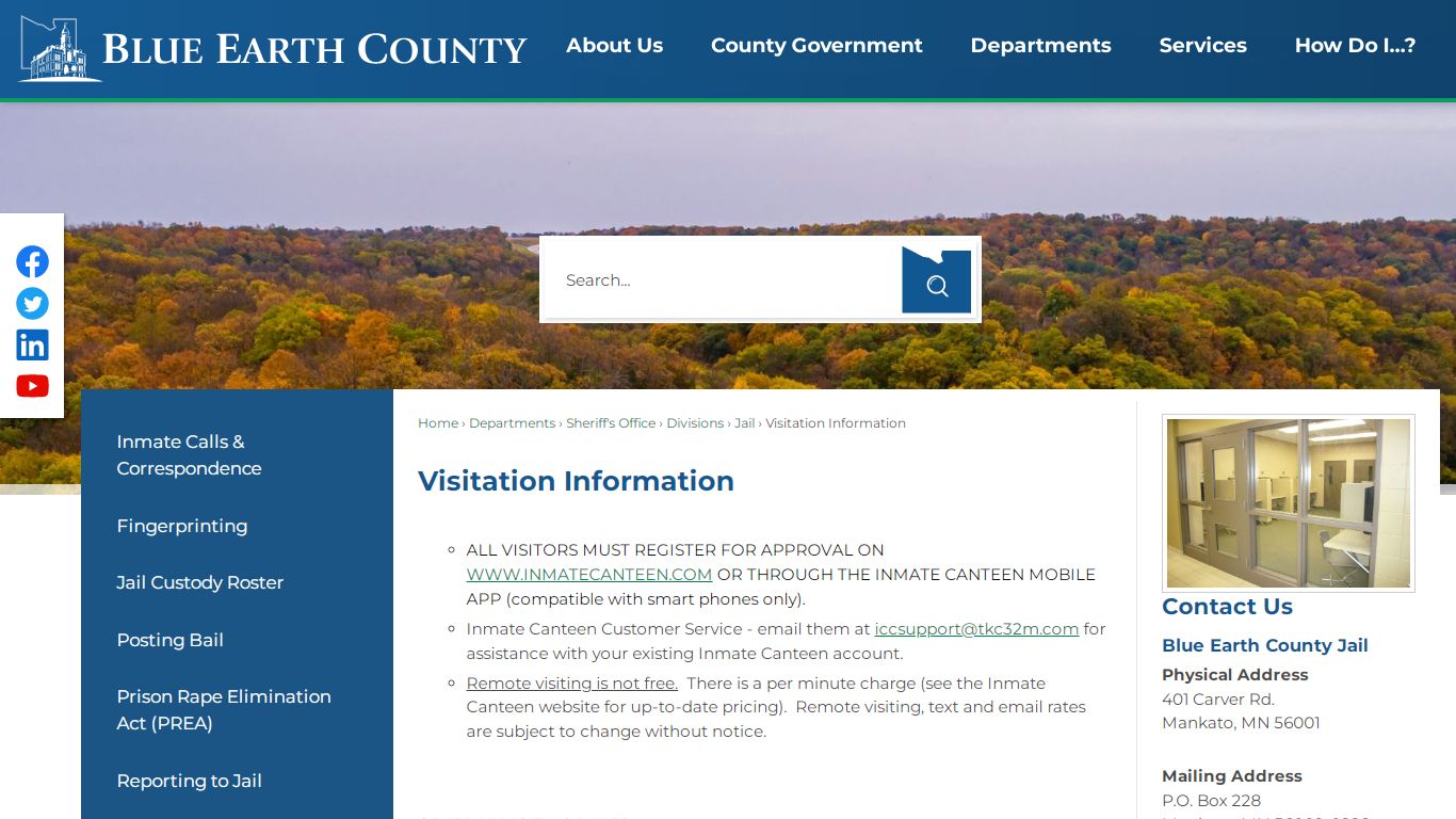 Visitation Information | Blue Earth County, MN - Official ...